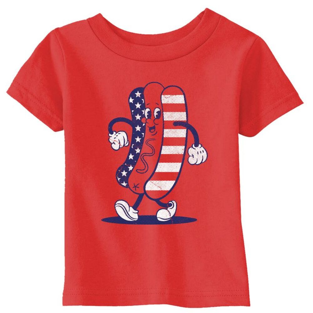 Toddler Fourth Of July Hotdog T Shirt Funny Patriotic Cookout Grilling Tee For